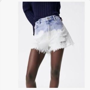 Zara Tie Dye Denim Shorts